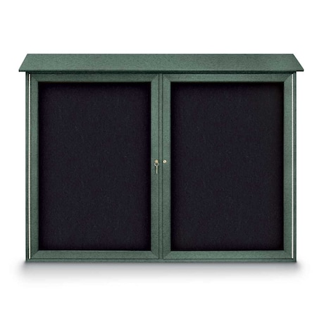 Indoor Enclosed Combo Board,48x36,Satin Frame/Burgundy & Rubber